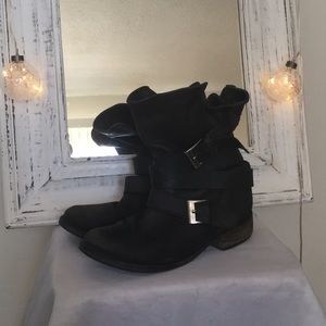 Black leather boots | Brewzzer Steve Madden